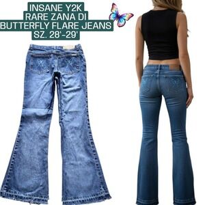 INSANE RARE Y2K ZANA DI BUTTERFLY EMBROIDERED FLARE JEANS
